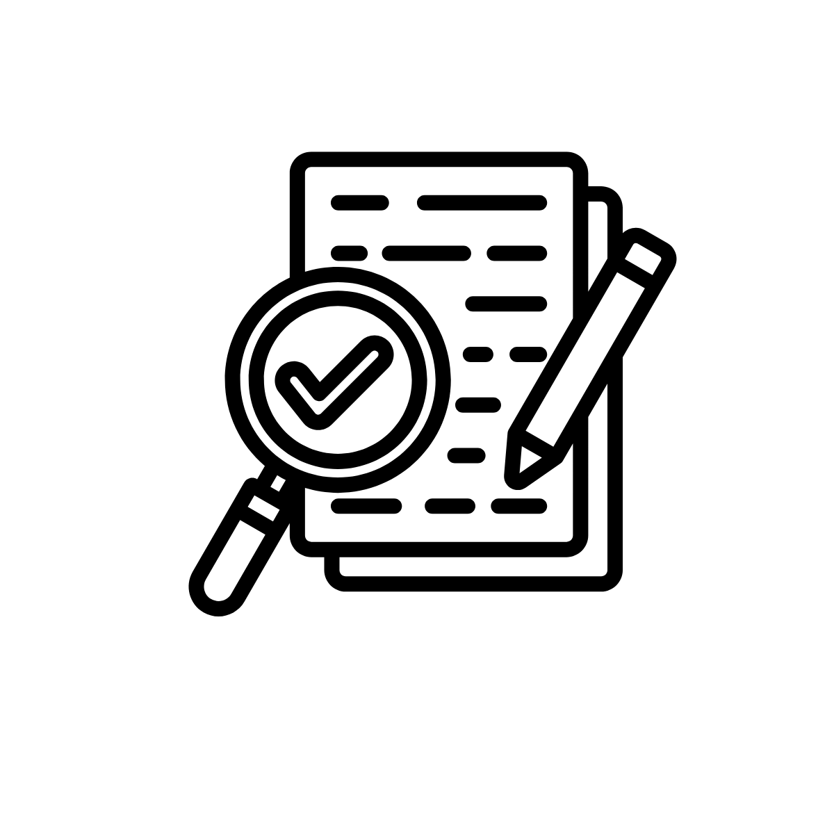 Symbol in schwarz für Klausur
