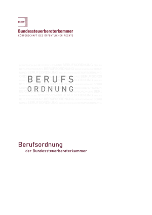Titelseite der Berufsordnung der Bundessteuerberaterkammer.
